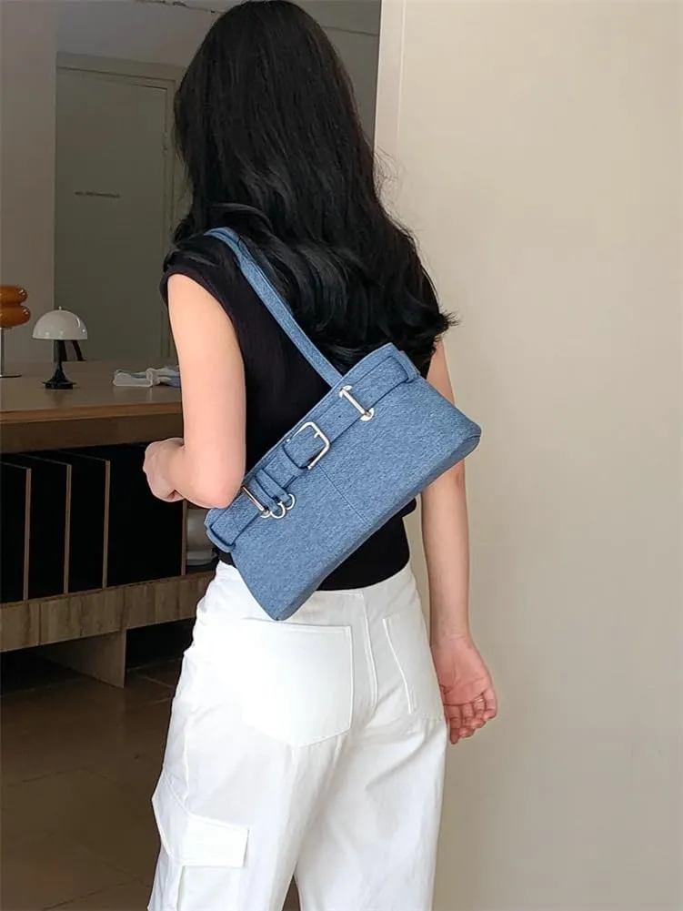 Trendy Vegan Leather Shoulder Bag for Women Large Y2k Tote Purses Top Handle Handbags Underarm Satchels 2025