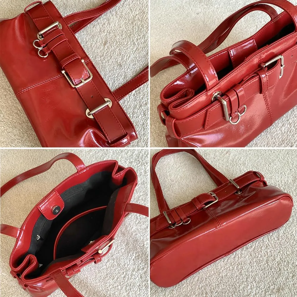 Trendy Vegan Leather Shoulder Bag for Women Large Y2k Tote Purses Top Handle Handbags Underarm Satchels 2025
