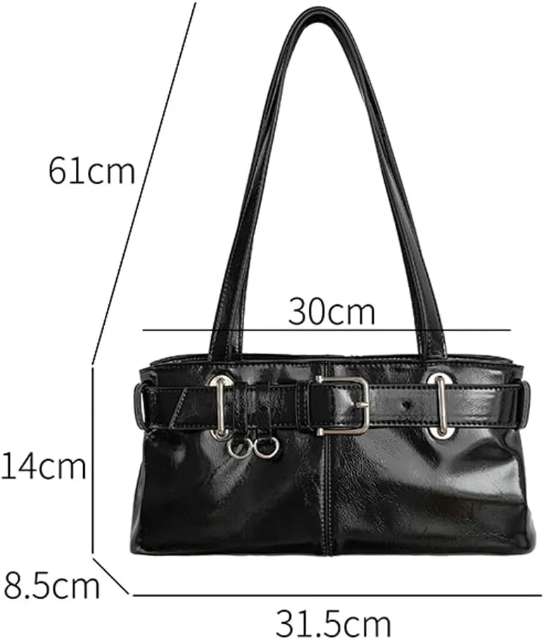 Trendy Vegan Leather Shoulder Bag for Women Large Y2k Tote Purses Top Handle Handbags Underarm Satchels 2025