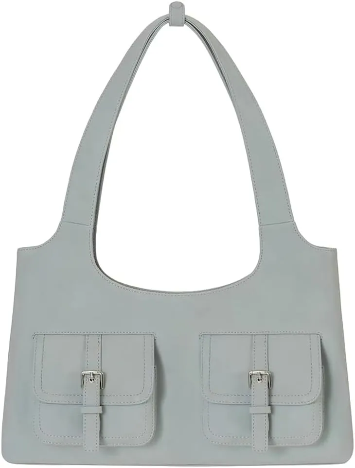 Trendy Vegan Leather Shoulder Bag for Women Large Y2k Underarm Tote Purse Handbags Multi Pocket Satchels 2025