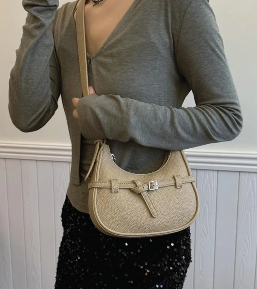 Trendy Vegan Leather Shoulder Bag for Women Small Y2k Crossbody Tote Purse Dumpling Handbags Crescent Satchels
