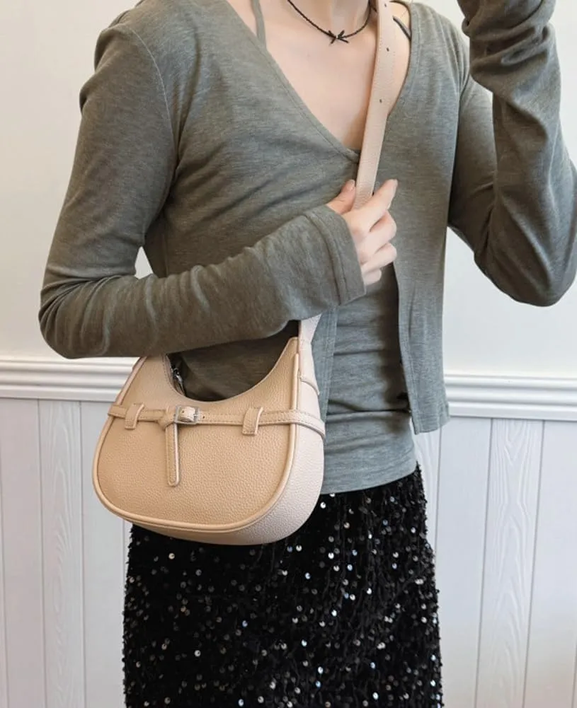 Trendy Vegan Leather Shoulder Bag for Women Small Y2k Crossbody Tote Purse Dumpling Handbags Crescent Satchels