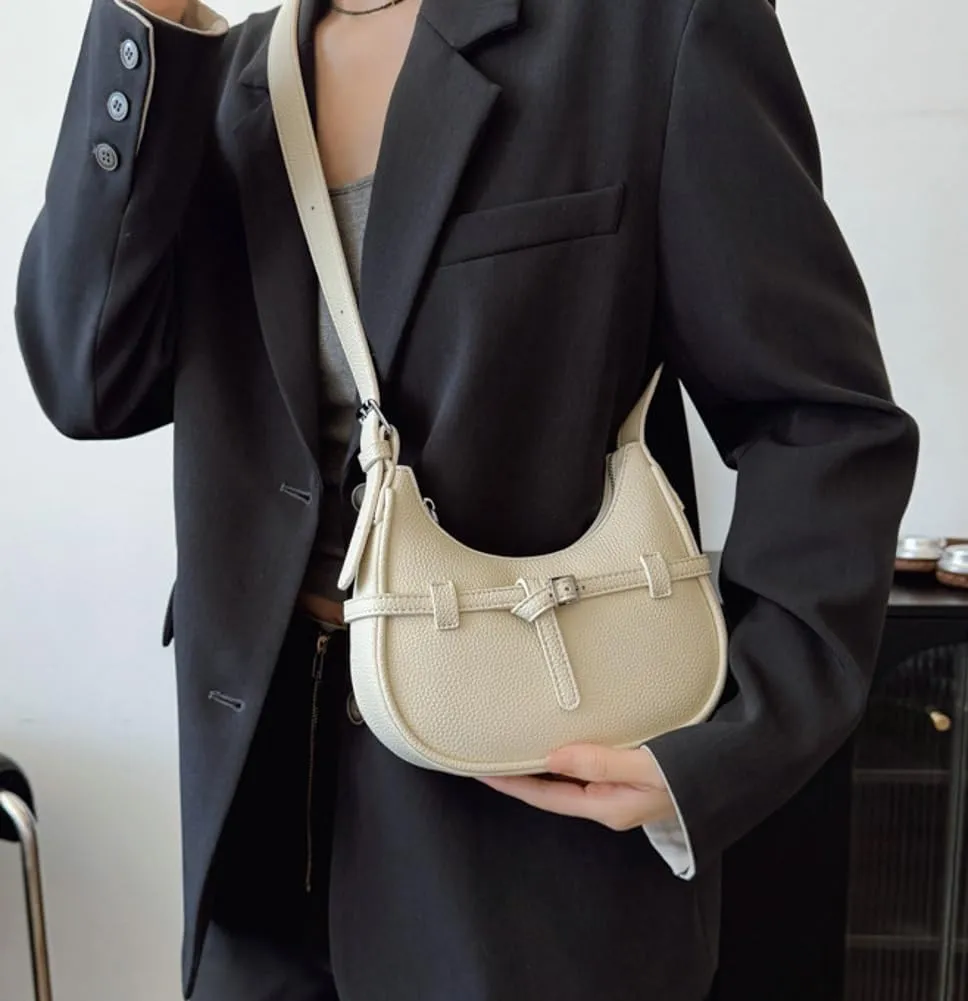 Trendy Vegan Leather Shoulder Bag for Women Small Y2k Crossbody Tote Purse Dumpling Handbags Crescent Satchels