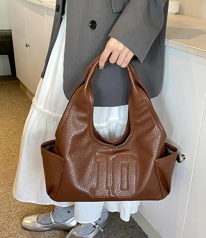 Trendy Vegan Leather Shoulder Bag for Women Top Handle Handbag Y2K Large Tote Purse Working Underarm Satchels