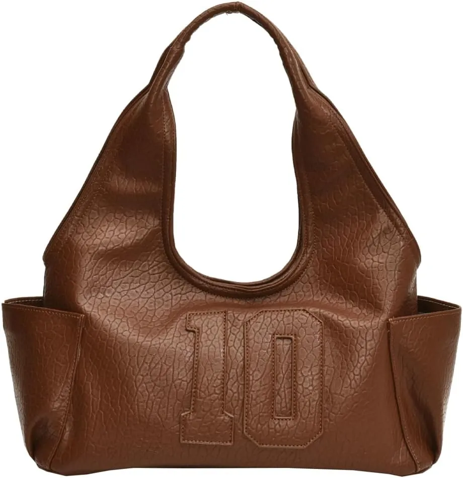 Trendy Vegan Leather Shoulder Bag for Women Top Handle Handbag Y2K Large Tote Purse Working Underarm Satchels