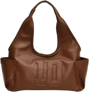 Trendy Vegan Leather Shoulder Bag for Women Top Handle Handbag Y2K Large Tote Purse Working Underarm Satchels