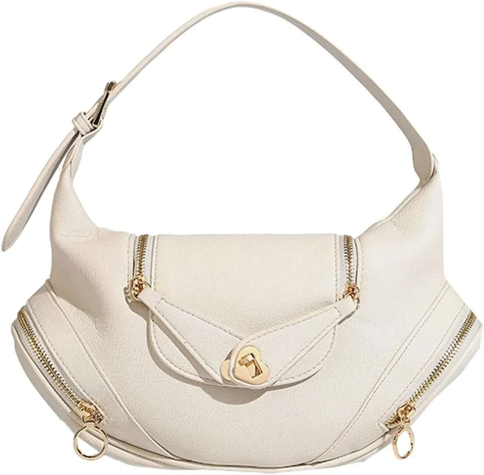 Trendy Vegan Leather Shoulder Bags for Women Small Commuting Tote Purse Handbags Designer Satchels with Buckle