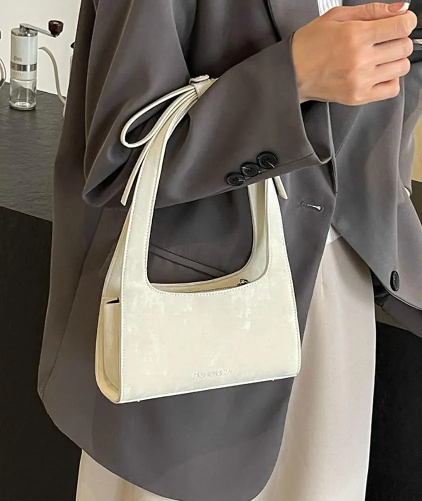 Trendy Vegan Leather Shoulder Bags for Women Small Cute Y2k Tote Purse Handbags Bowknot Designer Satchels 2025
