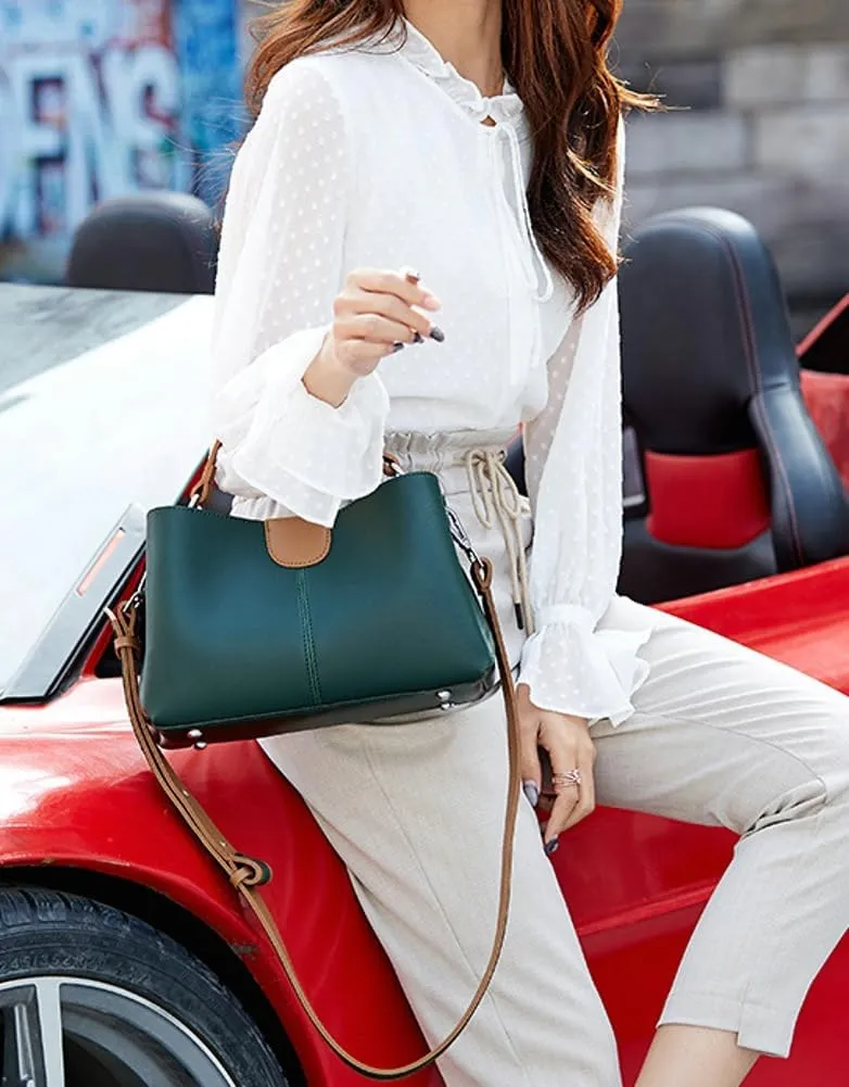 Trendy Vegan Leather Shoulder Crossbody Bag for Women Small Classical Tote Purses Ladies Commuting Handbags Satchels
