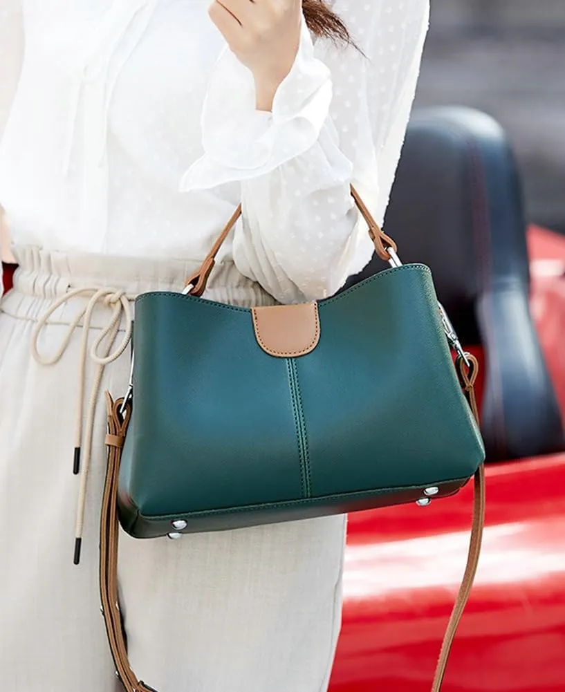 Trendy Vegan Leather Shoulder Crossbody Bag for Women Small Classical Tote Purses Ladies Commuting Handbags Satchels