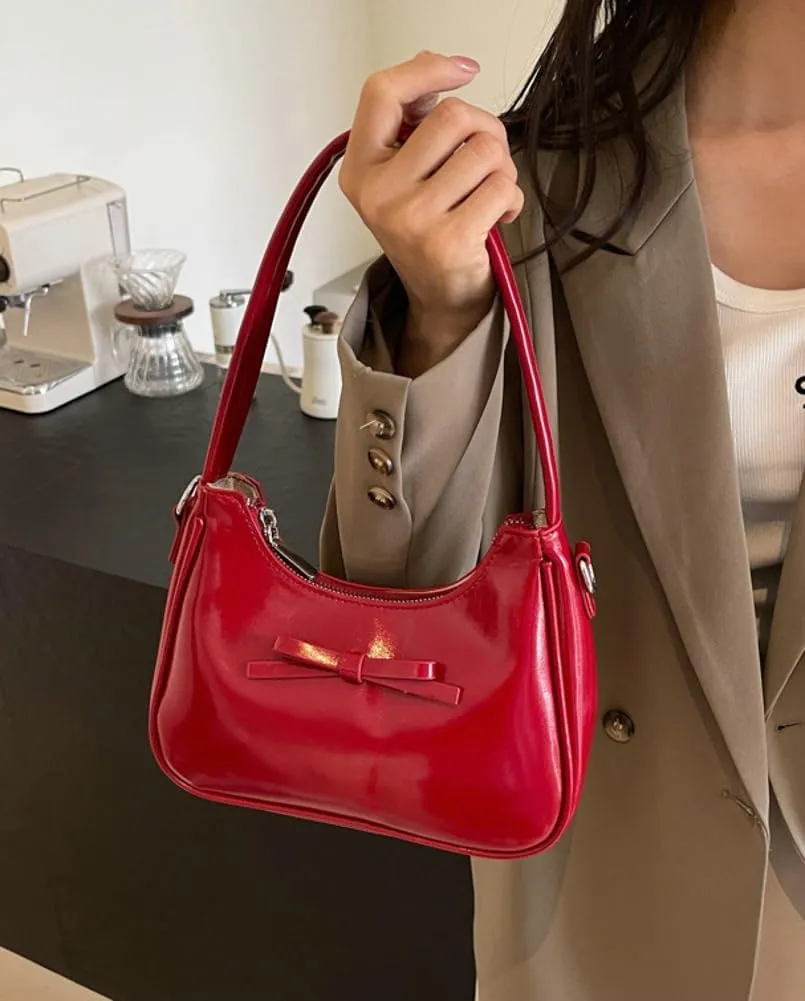 Trendy Vegan Leather Shoulder Crossbody Bag for Women Small Y2k Tote Purse Cute Handbags Top Handle Satchels