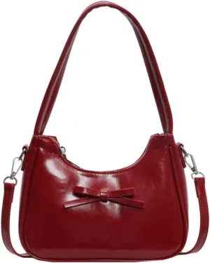 Trendy Vegan Leather Shoulder Crossbody Bag for Women Small Y2k Tote Purse Cute Handbags Top Handle Satchels