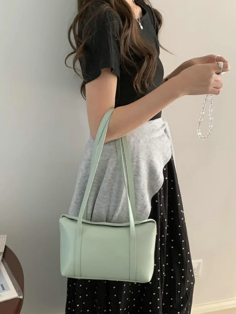 Trendy Vegan Leather Shoulder Tote Bag for Women Large Working Shopping Handbags Casual Ladies Top Handle Satchels