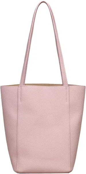 Trendy Vegan Leather Tote Bag for Women Large Shoulder Purse Casual Working Handbag Bucket Satchels 2pcs