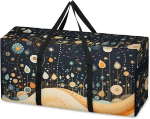 Universe Galaxy Extra Large Moving Bags Heavy Duty Storage Bags Dreamy Galaxy Cloth Wrap Around Handles Double Zipper Reusable Convenient Foldable Storage Tote for Travel Camping Space Save
