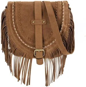 Until You Autumn Tassel Crossbody Bag for Women Shoulder Bag Faux Suede Saddle Bag Female Messenger Bags
