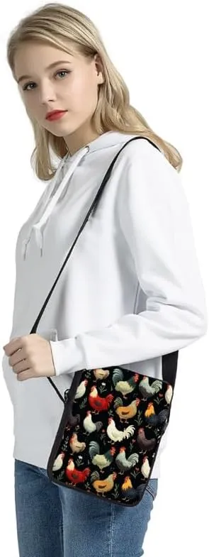 Uskorhein Boho Hawaii Butterfly Cow Small Soft Pebbled Real Leather Crossbody Handbags Purses Zip Premium Sling Crossover