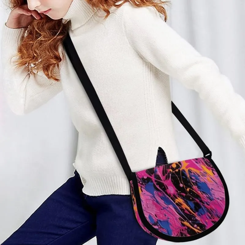 Uskorhein Tiger Horse Paw Jellyfish Crossbody Bags Cell Phone Purse for Women Man Sling Bag Leather Crossbody Sling Purse