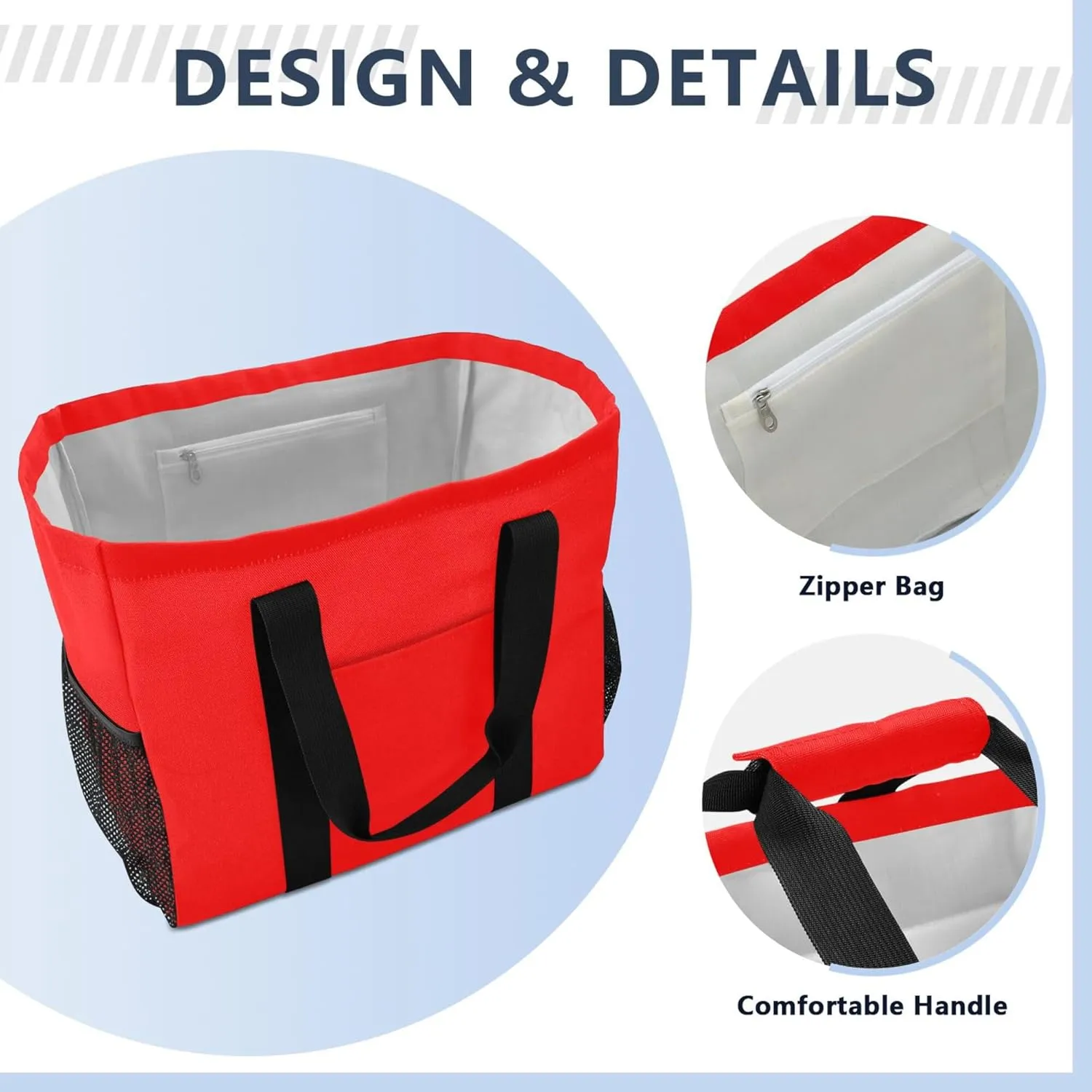 Utility Bag Foldable Beach Bag Waterproof with Handles Car Tote