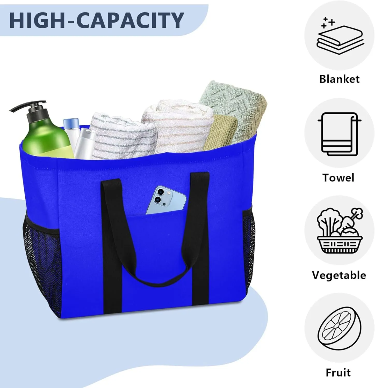 Utility Bags And Totes Collapsable Beach Tote Sandproof with Handles Laundry Bag Tote