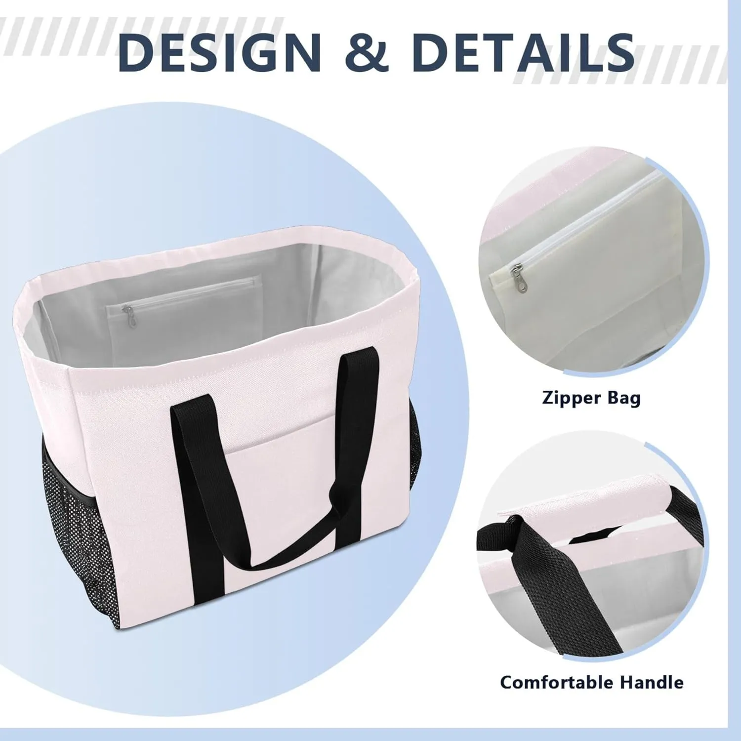 Utility Bags And Totes Collapsable Beach Tote Sandproof with Handles Laundry Bag Tote