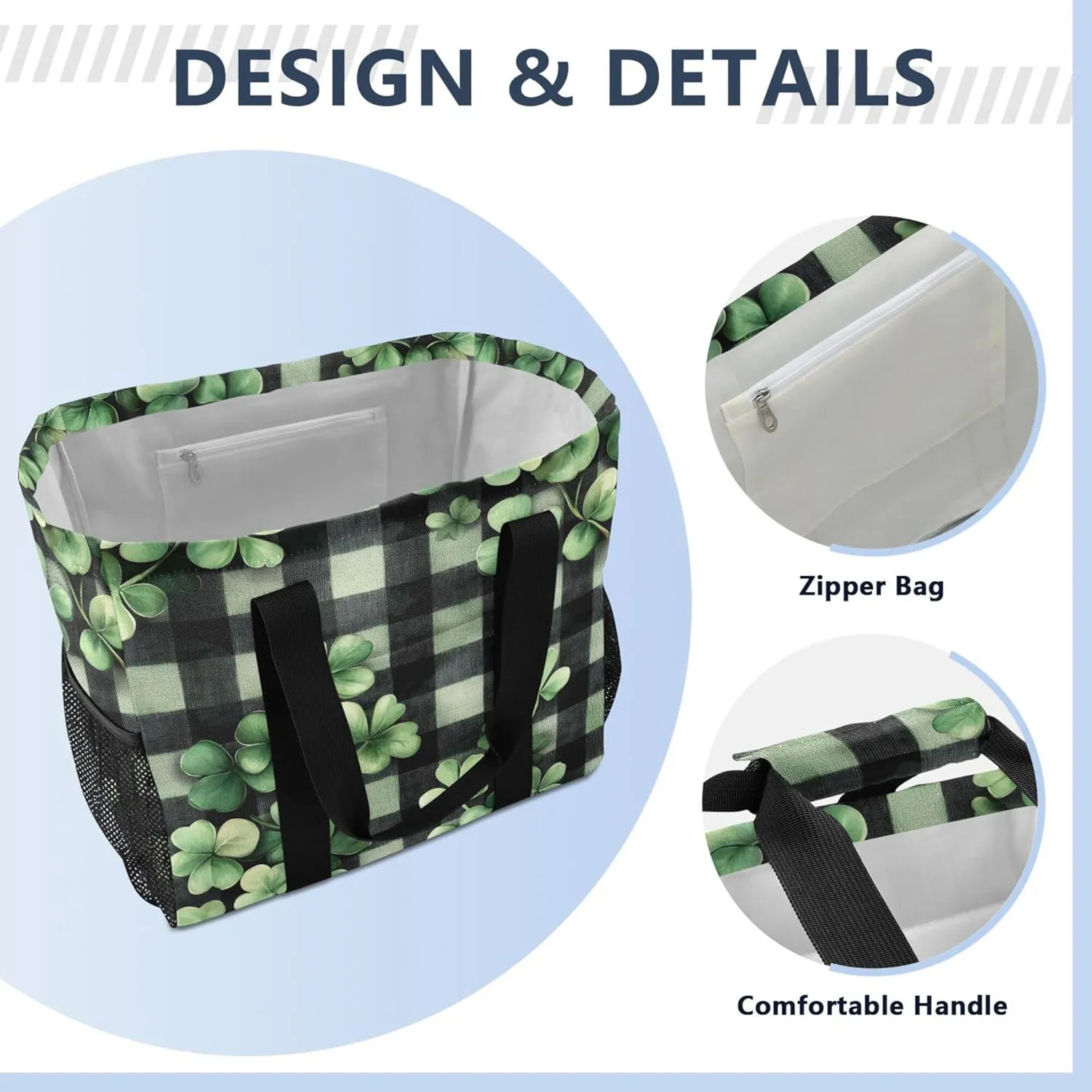 Utility Tote Bags For Women Foldable Beach Tote Waterproof with Handles Carrying Bag