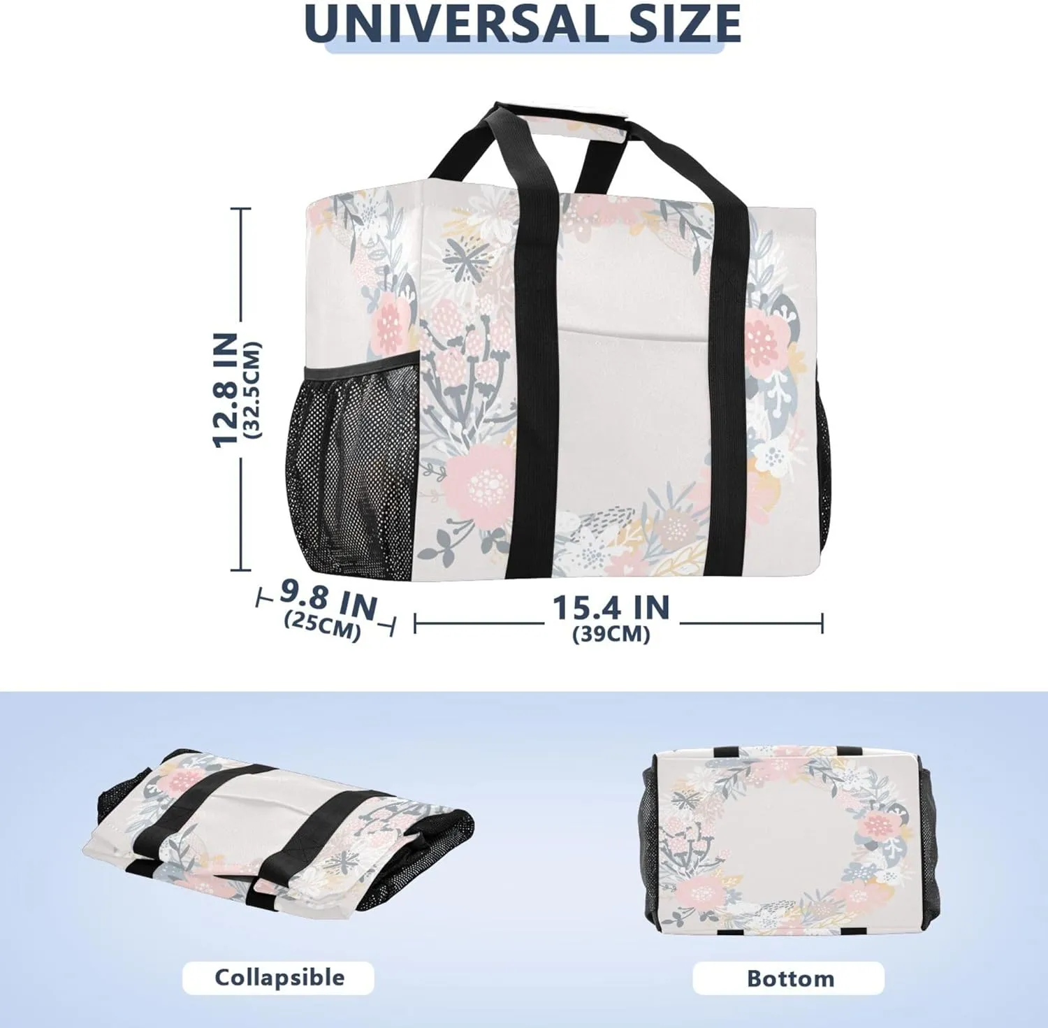 Utility Totes Foldable Beach Bag Sandproof with Handles Laundry Bag Travel