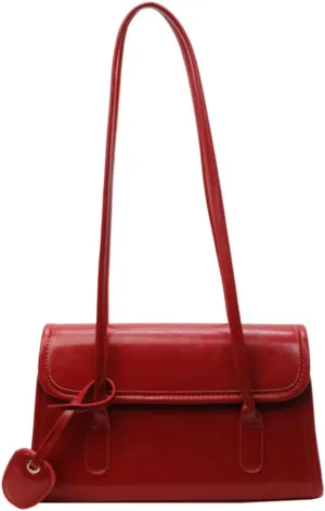 Vegan Leather Shoulder Bag for Women Trendy Y2k Tote Purses Small Handbags Ladies Top Handle Satchels