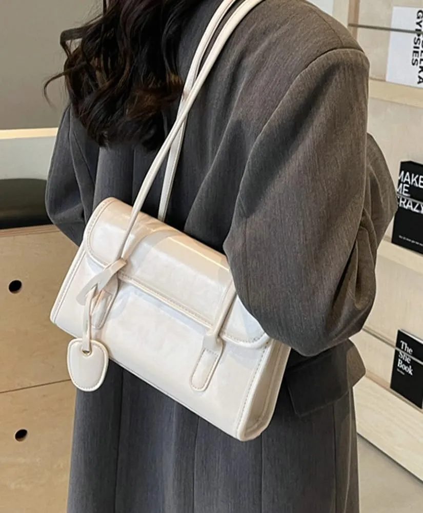 Vegan Leather Shoulder Bag for Women Trendy Y2k Tote Purses Small Handbags Ladies Top Handle Satchels