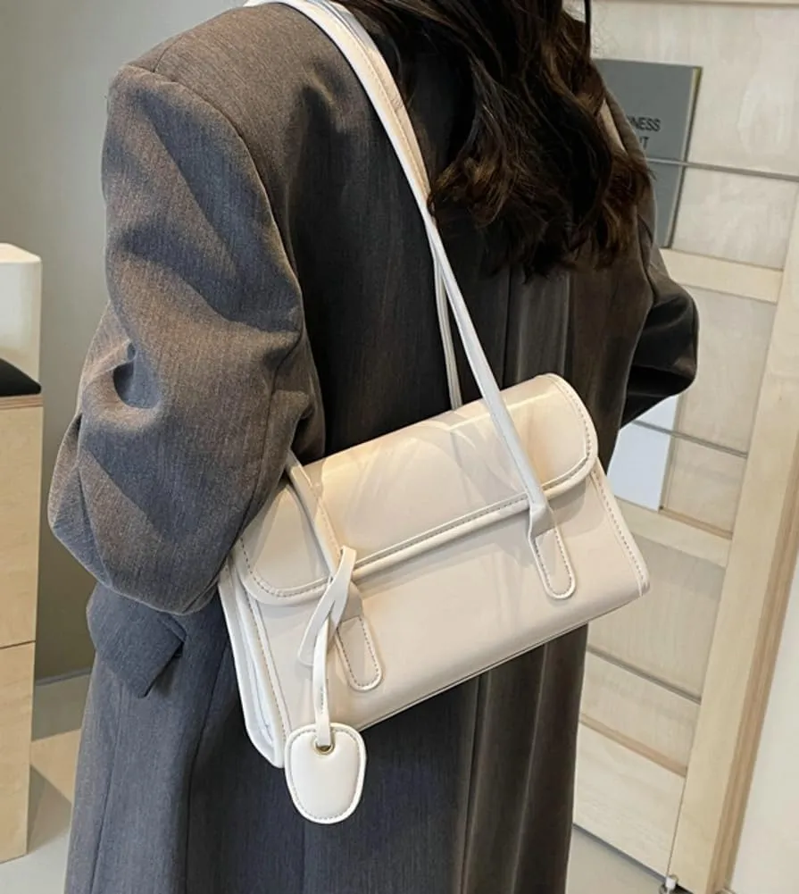 Vegan Leather Shoulder Bag for Women Trendy Y2k Tote Purses Small Handbags Ladies Top Handle Satchels