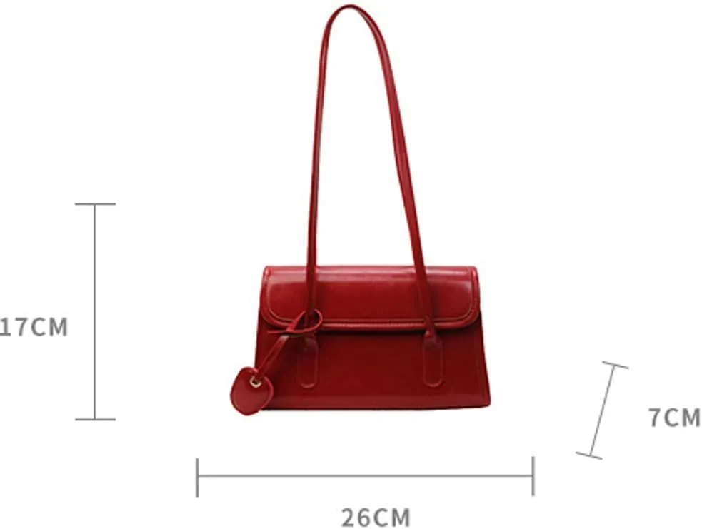 Vegan Leather Shoulder Bag for Women Trendy Y2k Tote Purses Small Handbags Ladies Top Handle Satchels