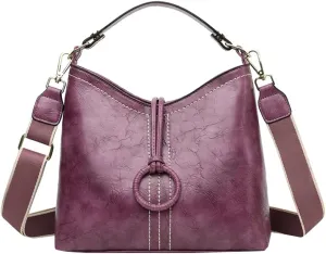 Vintage Bucket Handbags for Women Medium Size Shoulder Crossbody Purses Ladies Working Tote Bag Satchels