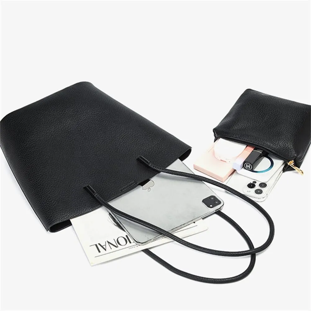 Vintage Shoulder Bag for Women Large Vegan Leather Boho Bucket Tote Purse 2Pcs Handbag Satchels for Casual Outfit