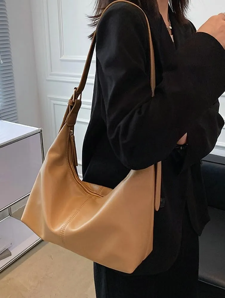Vintage Shoulder Crossbody Purses for Women Large Dumpling Tote Bag Soft Vegan Leather Handbags Adjustable Satchels
