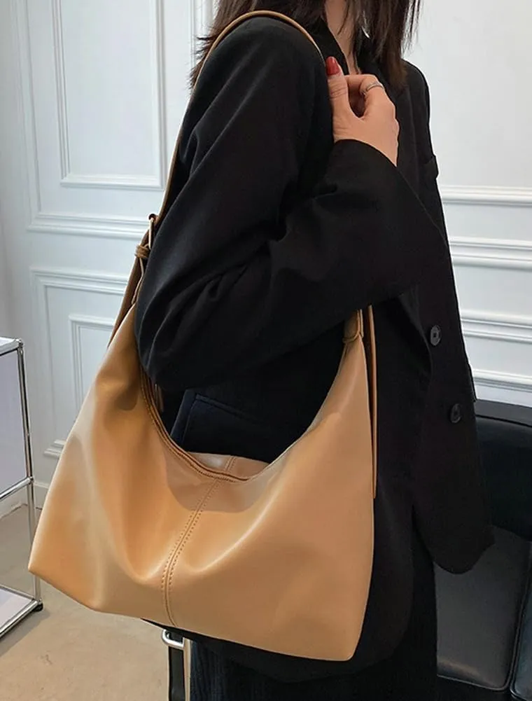 Vintage Shoulder Crossbody Purses for Women Large Dumpling Tote Bag Soft Vegan Leather Handbags Adjustable Satchels