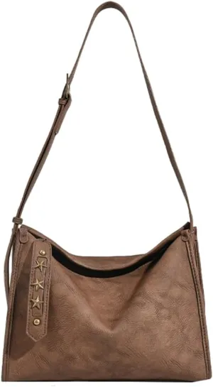 Vintage Shoulder Crossbody Purses for Women Medium Size Tote Bag Soft Vegan Leather Y2k Handbags Ladies Work Satchels