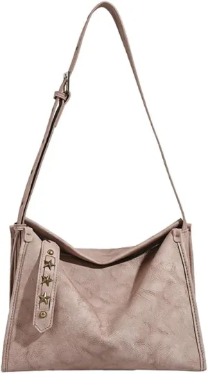 Vintage Shoulder Crossbody Purses for Women Medium Size Tote Bag Soft Vegan Leather Y2k Handbags Ladies Work Satchels