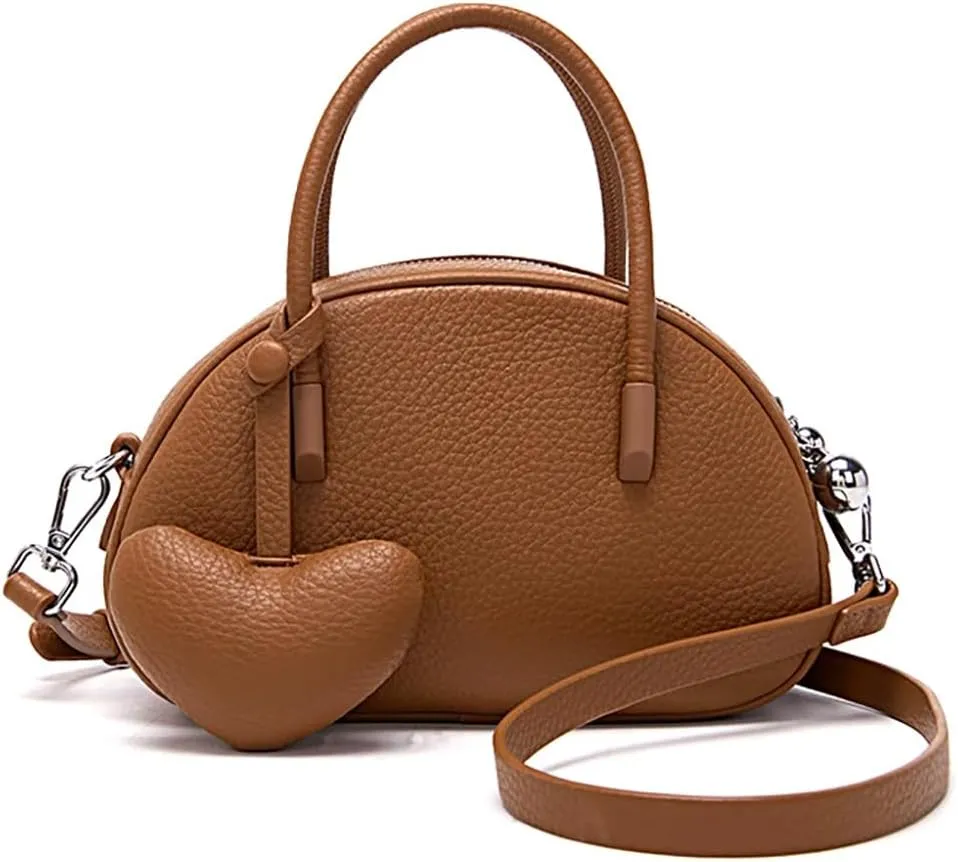 Vintage Small Crossbody Purse for Women Soft Vegan Leather Shoulder Tote Bag Cute Shell Handbags Clutch Satchels