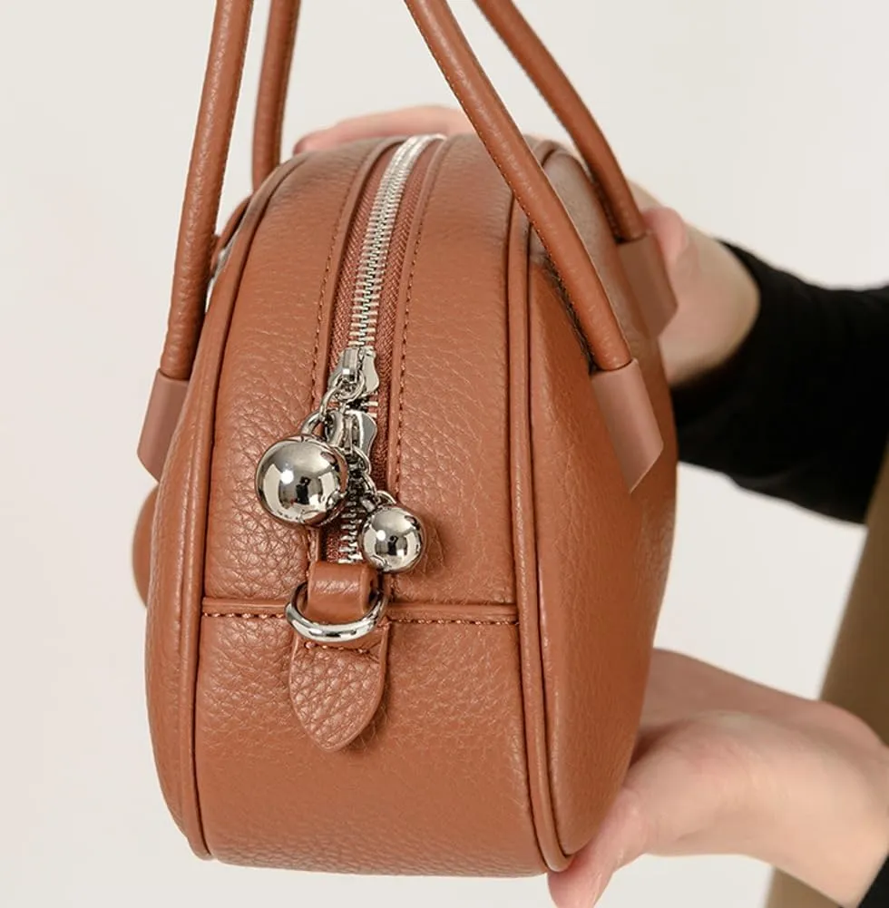 Vintage Small Crossbody Purse for Women Soft Vegan Leather Shoulder Tote Bag Cute Shell Handbags Clutch Satchels