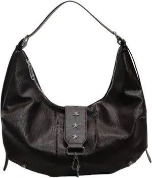 Vintage Vegan Leather Shoulder Bags for Women Large Dumpling Tote Purses Soft Handbags Y2k Metal Crossbody Satchels