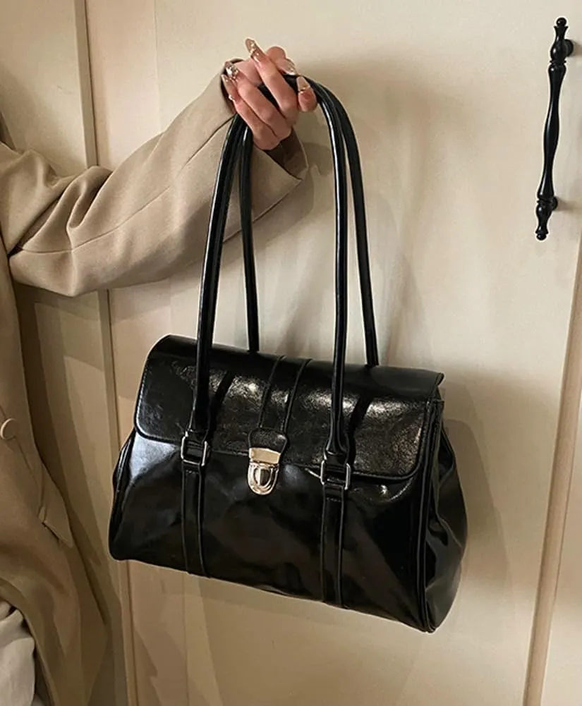 Vintage Vegan Leather Tote Bags for Women Large Shoulder Purses Ladies Working Handbags Top Handle Satchels 2025