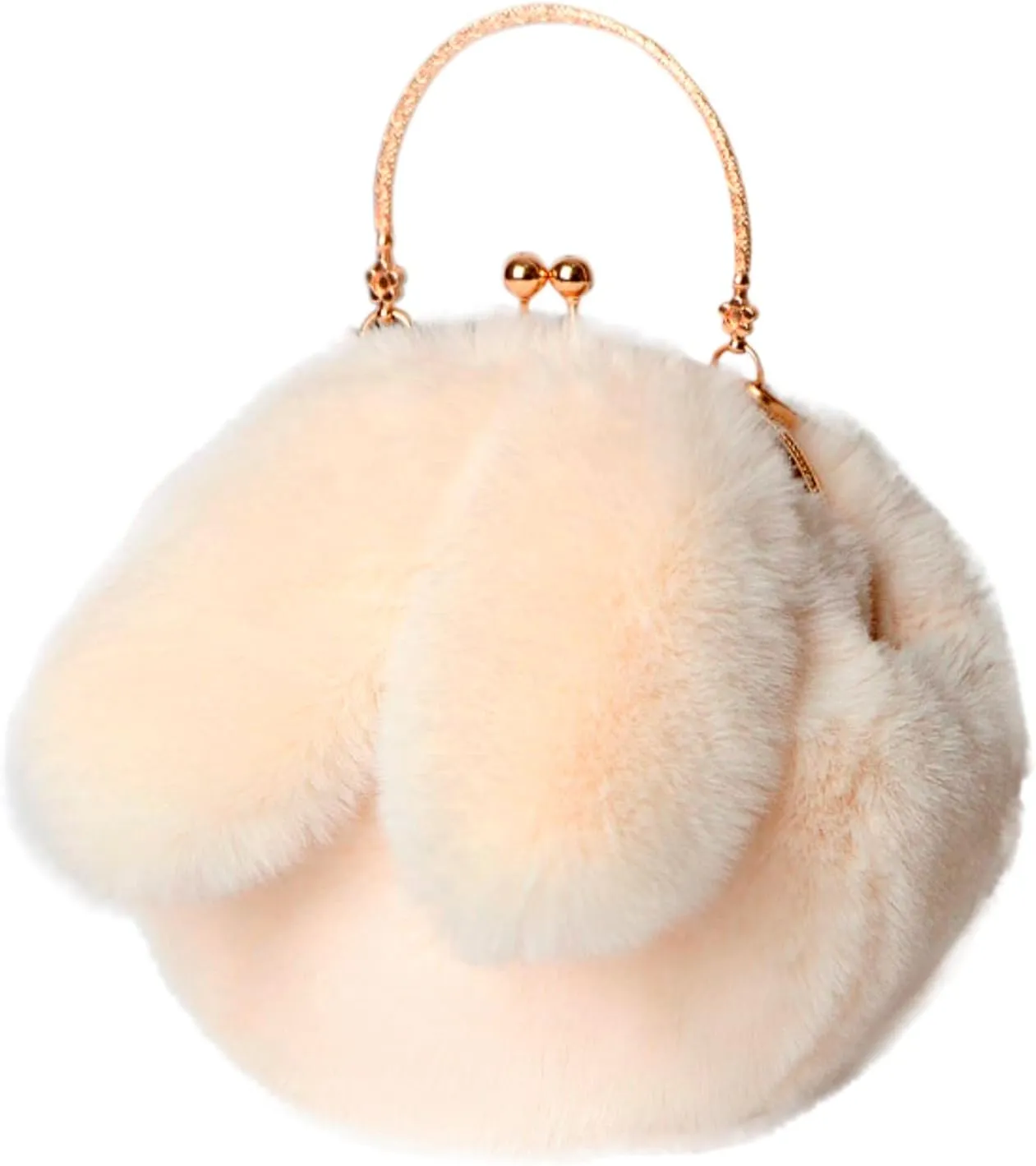 Wallet Purse for Women Outdoor Cute Ladies Shoulder Bag Casual Shopping Messenger Bag Round Cat Ear Plush Handbag