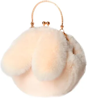 Wallet Purse for Women Outdoor Cute Ladies Shoulder Bag Casual Shopping Messenger Bag Round Cat Ear Plush Handbag