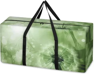 Watercolor Dandelion Extra Large Moving Bags Heavy Duty Storage Bags Dreamy Dandelion Cloth Wrap Around Handles Double Zipper Reusable Convenient Foldable Storage Tote for Travel Camping Space Save