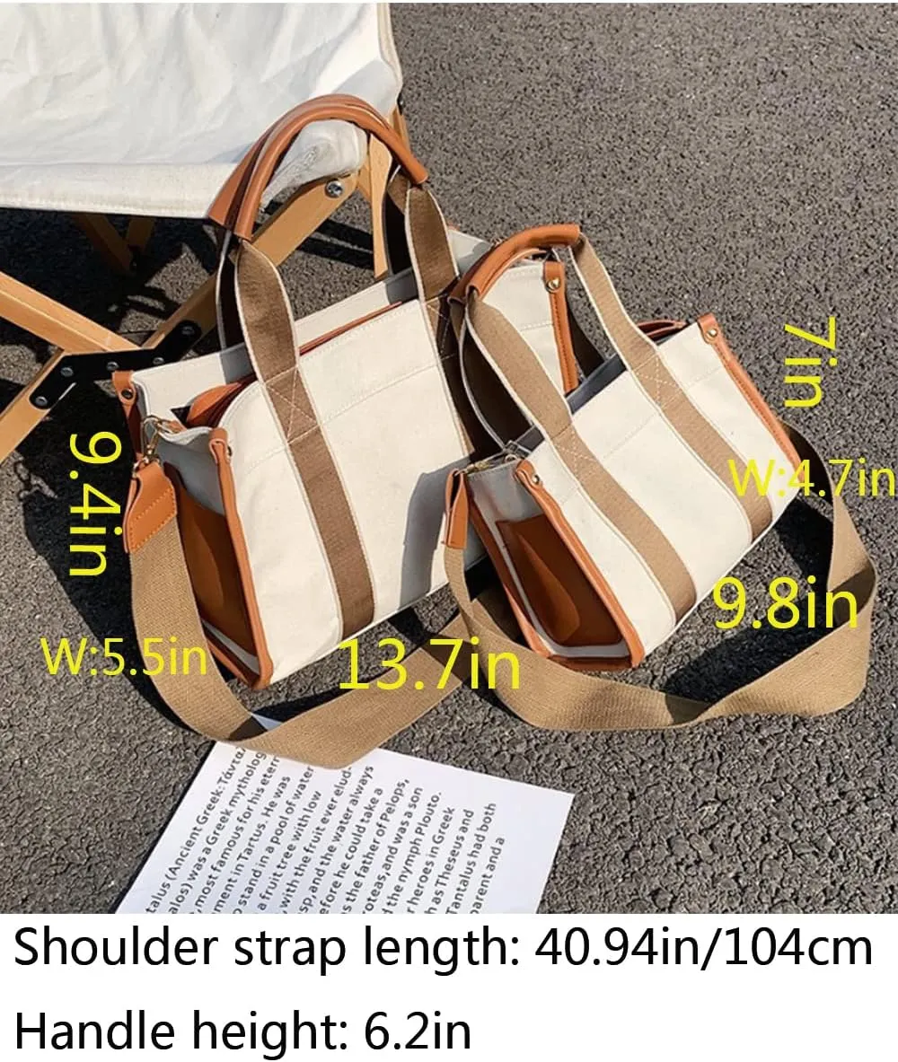 Women Canvas Tote Bag Shopping Bags Bucket Bag Shoulder Bags Crossbody Bags