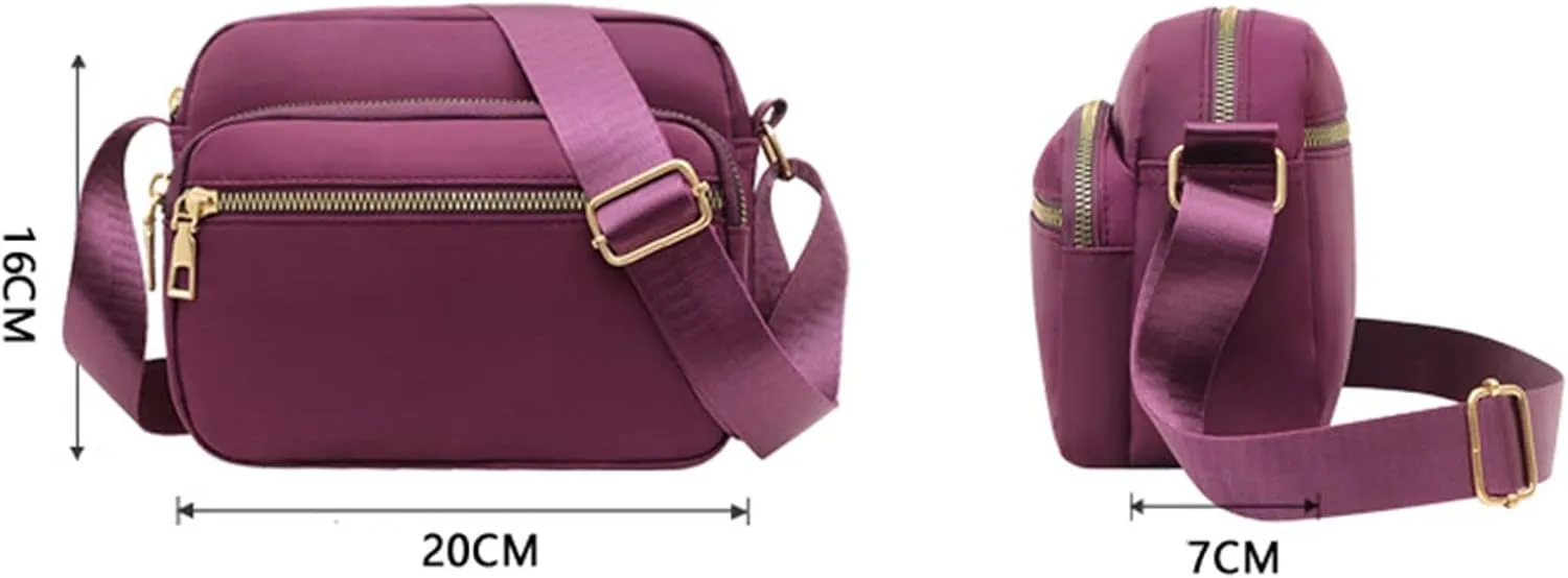 Women Classic Small Nylon Crossbody Bags Phone Purse Ladies Lightweight Messenger Sling Shoulder Bag (Blue, One Size)