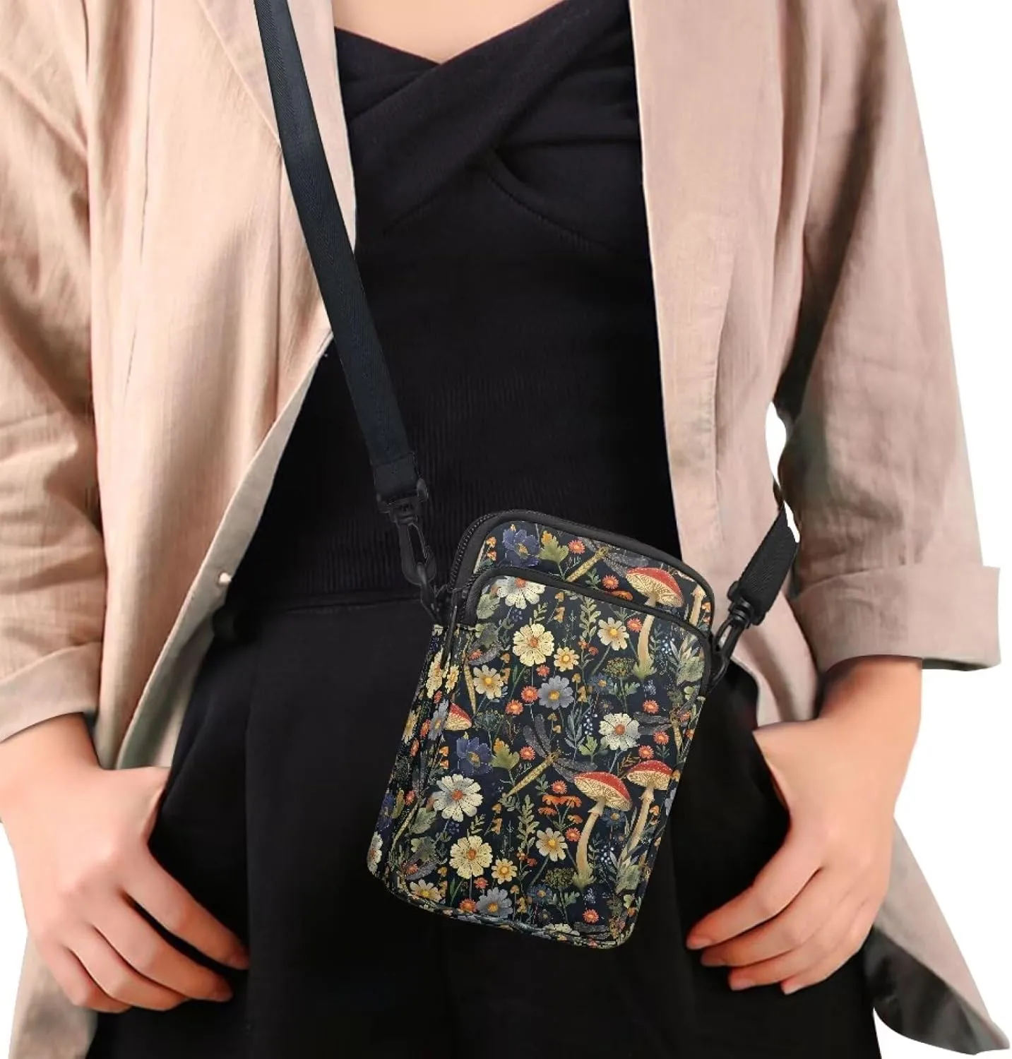 Women's 2 Layer Messenger Bags Portable Cross Bag Crossbody Handbags