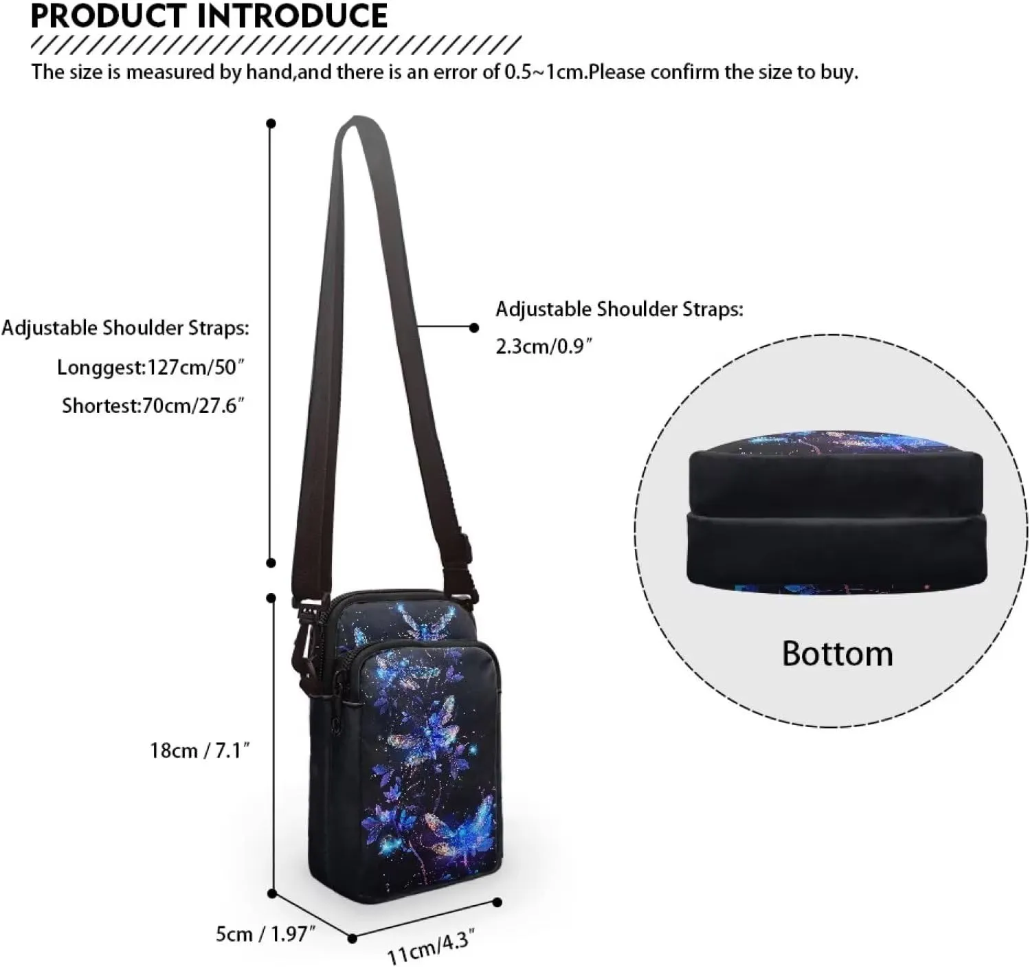 Women's 2 Layer Messenger Bags Portable Cross Bag Crossbody Handbags