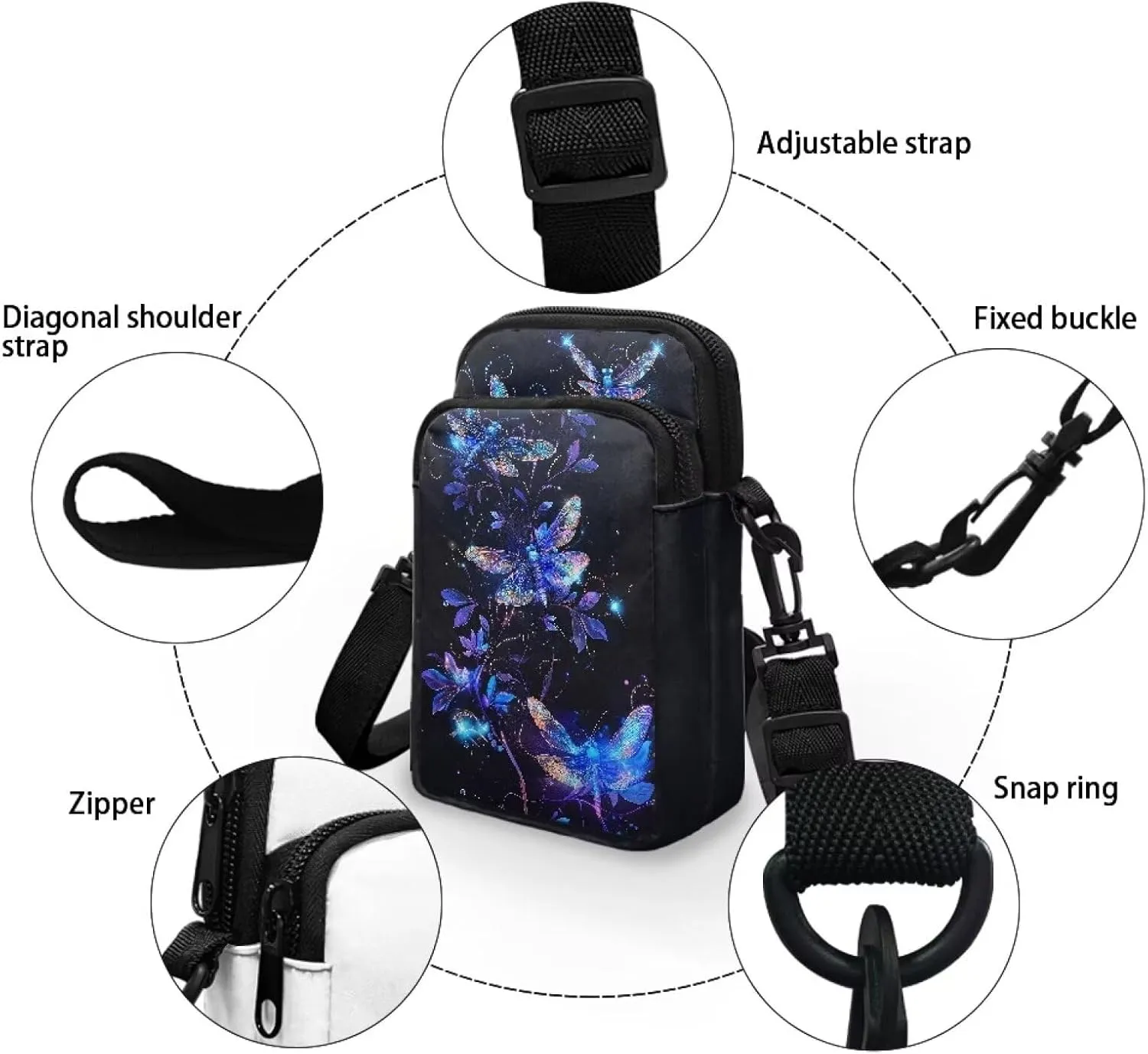Women's 2 Layer Messenger Bags Portable Cross Bag Crossbody Handbags