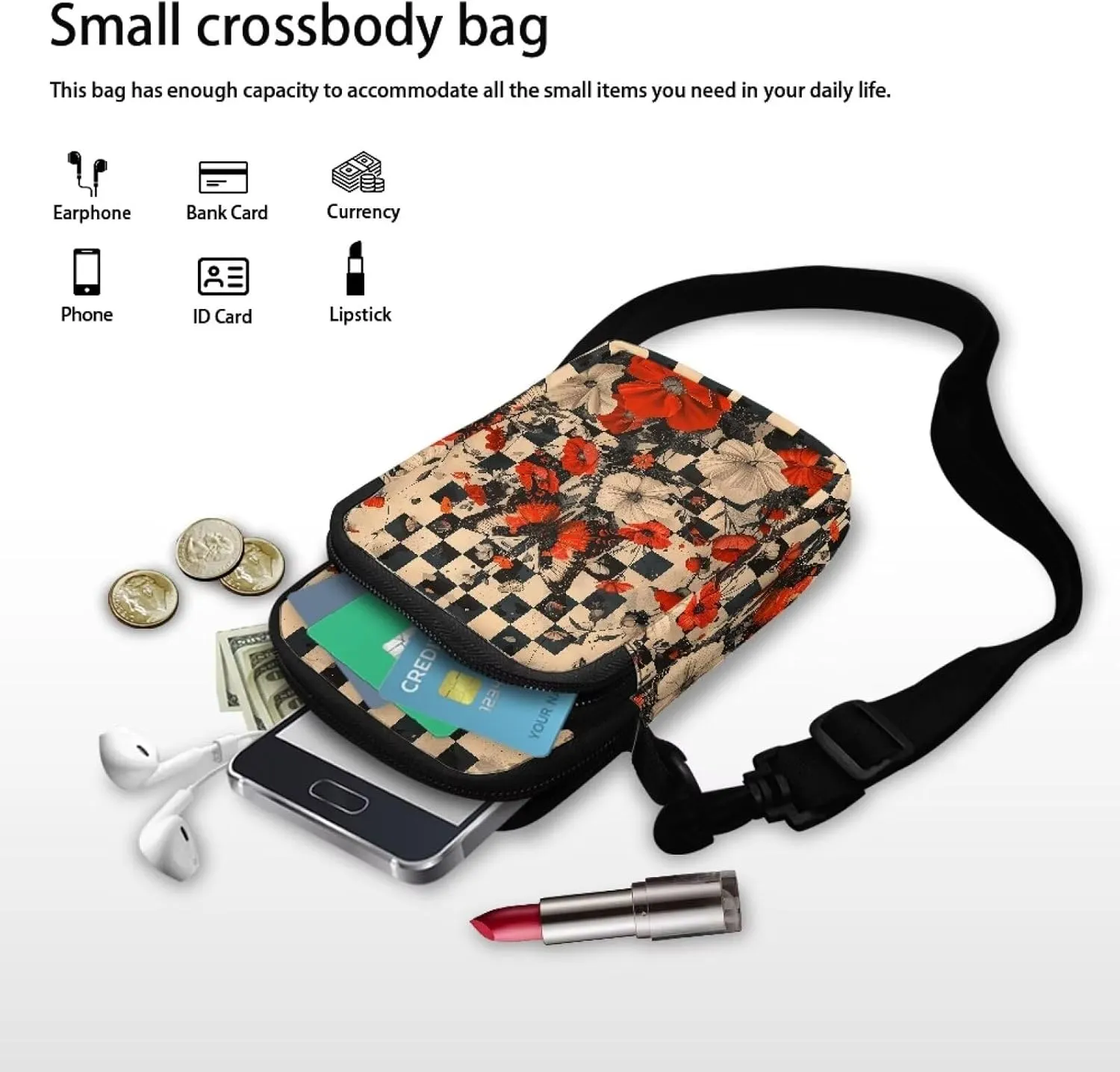 Women's 2 Layer Messenger Bags Portable Cross Bag Crossbody Handbags
